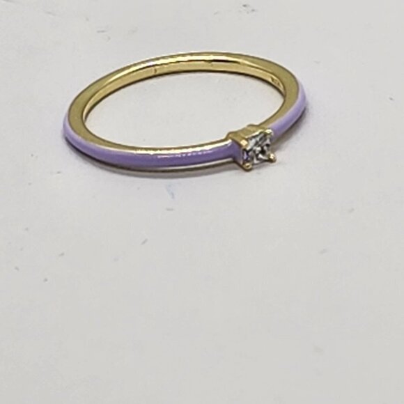 Brand New Sterling Silver 925 Light Purple enamel Ring / band - Picture 4 of 5